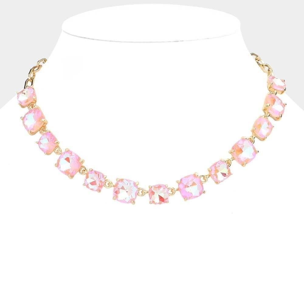 Gem Candy Necklace: AB,Pink Jewel Candy